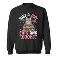 Just A Girl Who Loves Books And Cats Cat Reading Girls Sweatshirt Just A Girl Who Loves Books And Cats Cat Reading Girls Sweatshirt