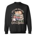 Just A Girl Who Loves Cats And Books Reading Librarian Sweatshirt