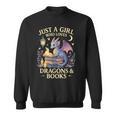 Just a Girl Who Loves Cute Dragons And Books Sweatshirt