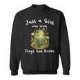 Just A Girl Who Loves Frogs And Books Cute Reading Sweatshirt Just A Girl Who Loves Frogs And Books Cute Reading Sweatshirt