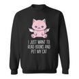 I Just Want To Read Books And Pet My Cat Pastel Goth Kawaii Men Women Kids Sweatshirt