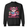 Kawaii Axolotl Readsolotl Book Lover Reading Bookworm Girls Sweatshirt