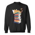 Kawaii Cat Lover Reading Books Librarian Humor Tee Sweatshirt