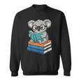 Koala Reading Book Glasses Bookworm Librarian Sweatshirt
