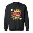 Latina Superhero Comic Book Bubble Sweatshirt