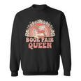 Library Book Fair Queen Vibe Groovy Retro School Reading Sweatshirt