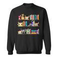 Library Cats Kittens Reader Book Lovers Pet Shelf Sweatshirt
