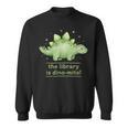 The Library Is Dino-Mite Stegosaurus Reading Kids Book Sweatshirt