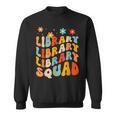 Library Squad Team Librarian Teacher Book Lover Retro Groovy Sweatshirt