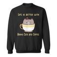 Life Is Better With Books Cats And Coffee Cute Kitten Sweatshirt Life Is Better With Books Cats And Coffee Cute Kitten Sweatshirt