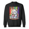 Llamen Cute Kawaii Llama Eating Ramen And Reading Books Sweatshirt