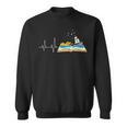 Love Books Heartbeat Reading Book Bibliophile Avid Reader Sweatshirt