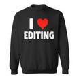 I Love Editing Heart Movie Film Newspaper Journalism Book Sweatshirt I Love Editing Heart Movie Film Newspaper Journalism Book Sweatshirt