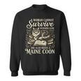 Maine Coon Mom Book Lover Reading Cat Bookworm Sweatshirt