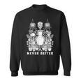 Messy Bun Skeleton Reading Book Coffee Never Better Sweatshirt Messy Bun Skeleton Reading Book Coffee Never Better Sweatshirt