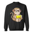 Monkey Nerd Book Glasses Sweatshirt