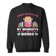 Monkeys And Books Saying With Book And Monkey Sweatshirt
