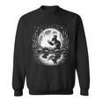 Mouse Reading Book Full Moon Lake Scenery Sweatshirt Mouse Reading Book Full Moon Lake Scenery Sweatshirt