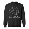 Naps And Chapters Sleeping Cat On Book Line Art Sweatshirt Naps And Chapters Sleeping Cat On Book Line Art Sweatshirt