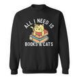 All I Need Is Books And Cats Mom Who Loves Reading Cat Lover Sweatshirt