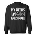 My Needs Are Simple Cat Reading Books Tea Sweatshirt My Needs Are Simple Cat Reading Books Tea Sweatshirt