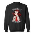 Nerdy Dirty Inked & Curvy Book Lover Tattoo Pop Art Girl Sweatshirt