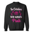 In October We Wear Pink Breast Cancer Awareness Books Lover Sweatshirt