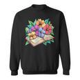 Open Book With Colorful Hibiscus Flowers Bloom Sweatshirt Open Book With Colorful Hibiscus Flowers Bloom Sweatshirt
