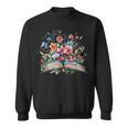 Open Book With Wildflowers Blooming Around Pages Sweatshirt Open Book With Wildflowers Blooming Around Pages Sweatshirt