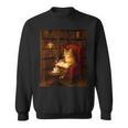 Orange Cat Book Lovers Cozy Bookish Librarian Sweatshirt