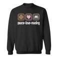 Peace Love Reading Leopard Print Women Girls Kids Read Books Sweatshirt