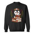 Penguin Reading Book Graphic Penguin With Book Floral Sweatshirt Penguin Reading Book Graphic Penguin With Book Floral Sweatshirt