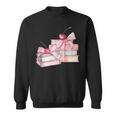 Pink Bow Books And Cherries For Book Lover Girl Women Sweatshirt