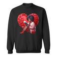 Pretty Girl With Book And Hearts For Valentine's Day Sweatshirt