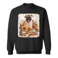 Pug Reading Books Sunflowers With Coffee Lover Owner Sweatshirt