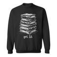 Quirky Book Nerd Get Lit Humor Bookworm Classic Distressed Sweatshirt