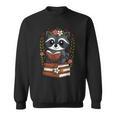 Racoon Reading Book Graphic Racoon With Book Floral Sweatshirt Racoon Reading Book Graphic Racoon With Book Floral Sweatshirt