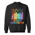 Rainbow Big Fan Of Human Rights Floral Book Social Justice Sweatshirt