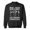 Read Banned Book Lover Skeleton Reading Librarian Halloween Sweatshirt