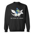 We Read At Dawn Bookish Frog Wizard Reading Sweatshirt We Read At Dawn Bookish Frog Wizard Reading Sweatshirt