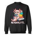 Readalotl a Kawaii Axolotl Reading a Book As Readsalotl Sweatshirt Readalotl a Kawaii Axolotl Reading a Book As Readsalotl Sweatshirt