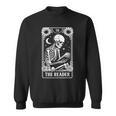 The Reader Tarot Card Book Lover Skeleton Reading Book Sweatshirt