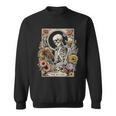 The Reader Tarot Card Skeleton Reading Book Sweatshirt