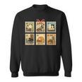 Reading Book Lover Bookish Cat Mom Cat Reading Books Stamps Sweatshirt