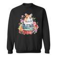 Reading Books Booklover Hamster And Watercolor Books Sweatshirt