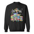 Reading Books I'm Ok National Book Lovers Lights Christmas Sweatshirt Reading Books I'm Ok National Book Lovers Lights Christmas Sweatshirt