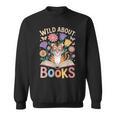 Reading Enthusiast Book Lover Tiger Cute Flowers Sweatshirt