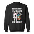 Reading Kids Cartoon Read Books Pet Bull Terrier Lover Sweatshirt