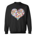 Reading Library Books Lover Heart Librarian Awesome Cute Sweatshirt