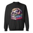 Reading Muffler Sloth On Stack Of Books Sweatshirt